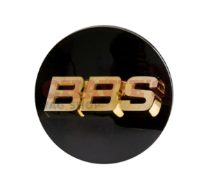 BBS naafkap 70,6 mm. zwart/goud 3D (type B)